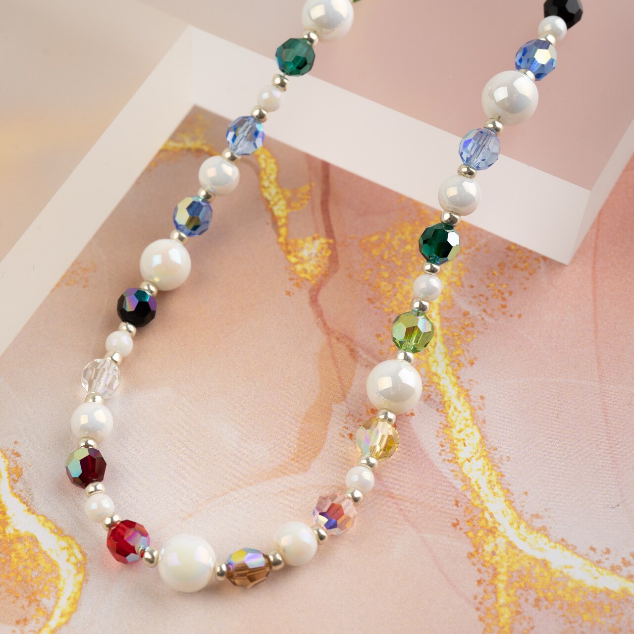 Joyful Stringing, Rainbow Crystal and Pearls with @daniellewickesjewelry